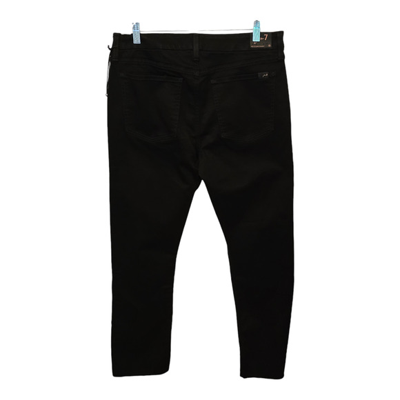 Jen 7 by 7 For All Mankind Jeans Size 10 Black Petite Slim Straight Raw Hem Goth - Picture 2 of 16